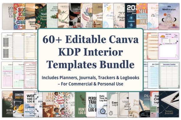 Download 60+ Editable Canva KDP Interior | Bundle - Premium Resources